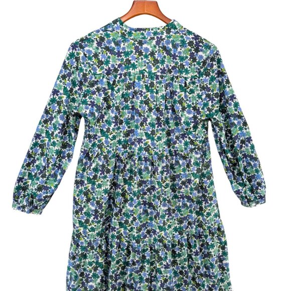 Aly Daly Floral Midi Dress Green Multicolor Long Sleeve Pleated Boho Size M - Picture 4 of 9